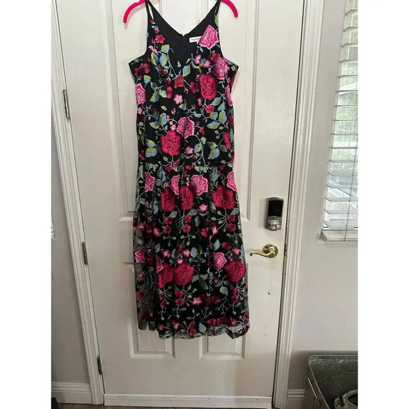 Dress The Population Size Small Aurora Floral Midi Embroidered dress - Picture 2 of 10